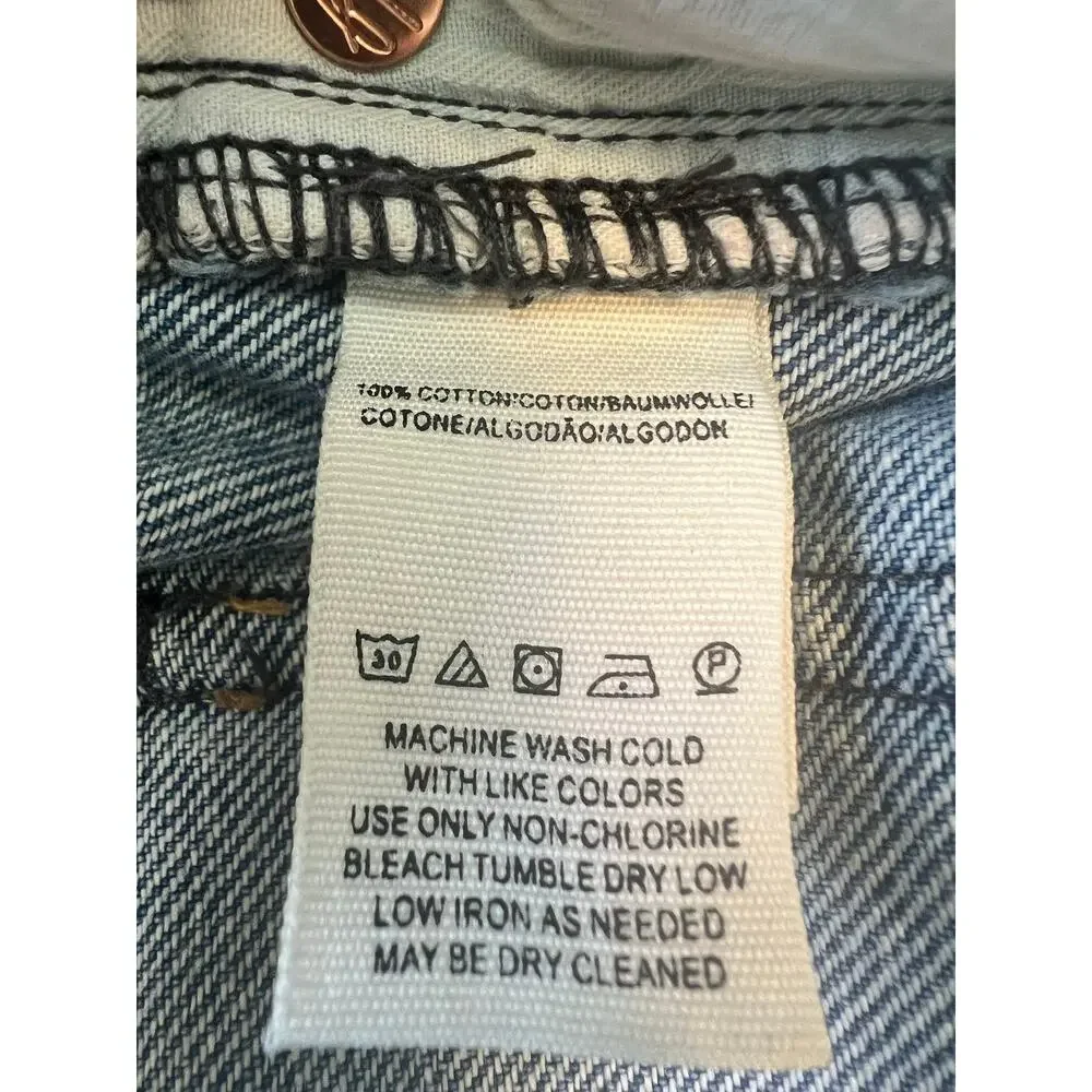 We The Free Free People Level Up Slit Slim Flare Jeans Raw Hem Size: 27